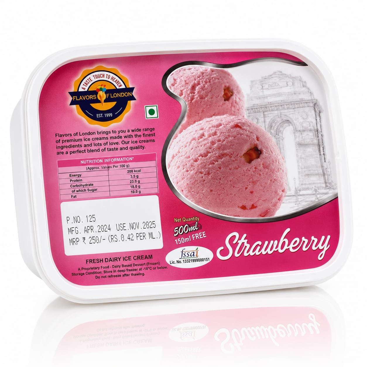Ice Cream Tubs 500ML + 150Ml free